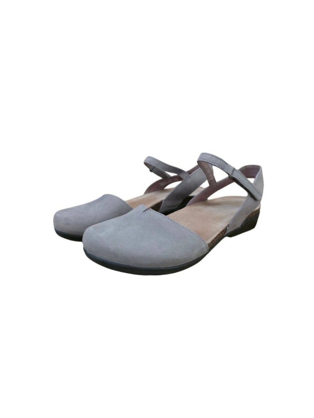 Dansko Rowan Nubuck Leather Sandals Taupe 38 8 New